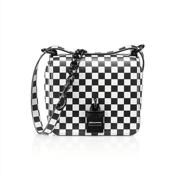 Rebecca Minkoff Black and White Checkered Crossbody Bag - Picture 1 of 16